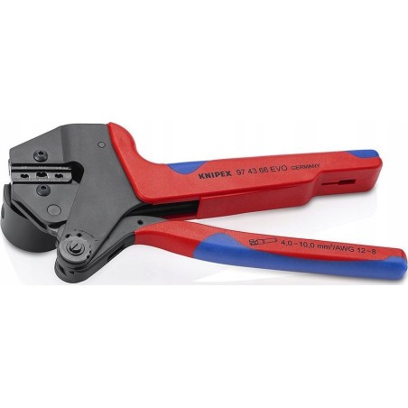 Knipex KNIPEX Crimpzange 97 43 66 EVO, Crimpzange (rot/blau, für MC4 EVO 2-Solarsteckverbinder)