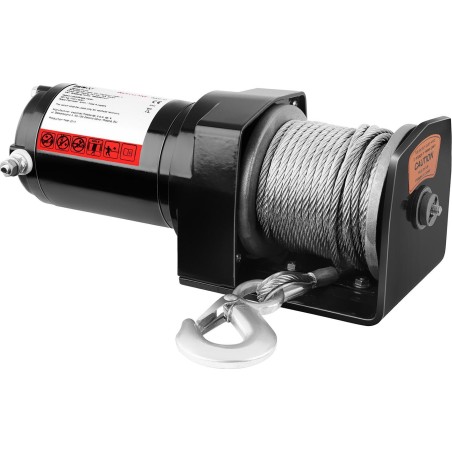 MSW Offroad-Seilwinde für das Auto, 15 m Seil, Zugkraft 907 kg + Fernbedienung Offroad-Seilwinde für das Auto