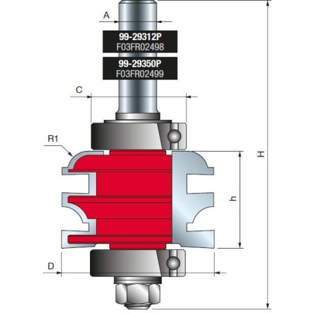 Fräser 99-29350P 50,4 × 32,7 × 1/2 R7