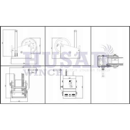 Husar Handkurbel-Seilwinde BST R 3500 LBS (1578 kg, 10 m)