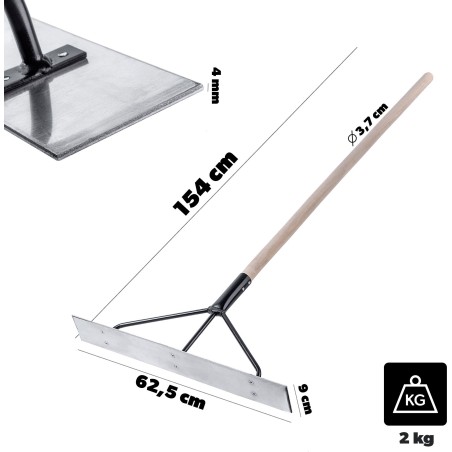 Kadax KADAX Abziehleiste 625 x 90 mm für Betonestrich, mit Verteilerstiel