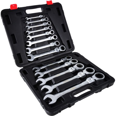 Geko Klappschlüssel mit Ratsche, 8–32 mm, 13-teilig (2)