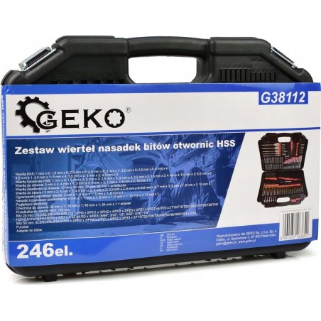 Geko-Werkzeugset: Bohrer-, Steckschlüssel- und Lochsäge-Set, HSS, 246-teilig (5)