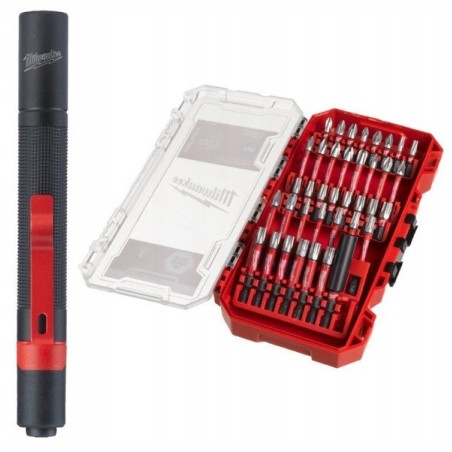 MILWAUKEE 38-TEILIGES SET MIT SCHLAGBITS + TASCHENLAMPE