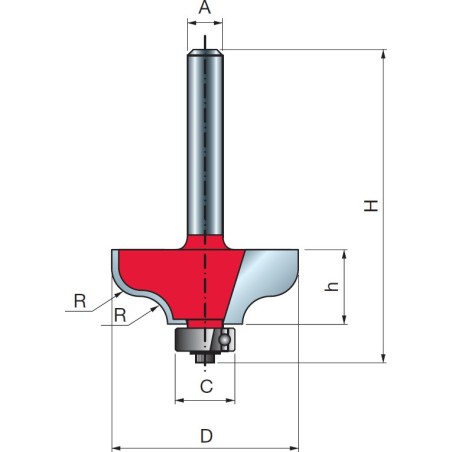 Fräser 38-20206P 31,75 × 12,2 × 6,0 R4,8