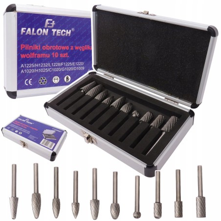 10-teiliges Set mit Rotationsfräsern für Metall