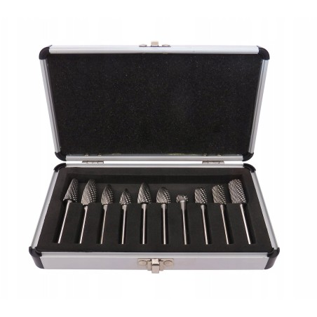 10-teiliges Set mit Rotationsfräsern für Metall