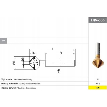 Fanar Senker DIN 335-C 25,0 HSSE TIN