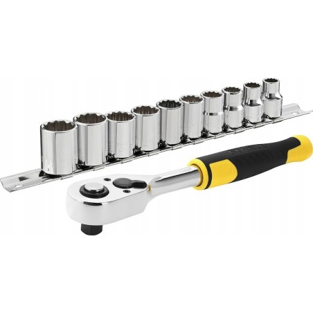 Stanley-Werkzeugset STANLEY SCHRAUBENSCHLÜSSEL-SET 11-teilig 3/8" + RATSCHE 72Z