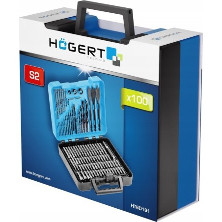 Werkzeugset von Högert Technik: HOGERT-Zubehörset zum Bohren und Schrauben, 100-teilig