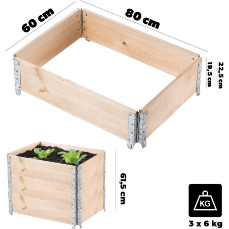 Kadax KADAX Palettenaufsatz 600 x 800 x 200, 1. Wahl, 3er-Pack