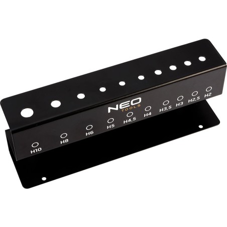 Stiftschlüssel mit Sicherungsstift. 10-teiliges Set im Ständer, 2–10 mm