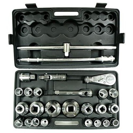 Beschaffung eines Schlüsselsatzes, 26-teilig, 3/4-1"/PLA/Silber, 21–65 mm