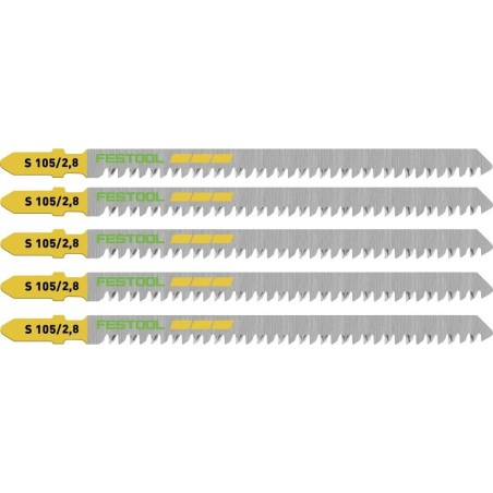 Festool Sägeblätter für Holz, Stichsägen, Geradschnitt S 105/2,8, 5 Stück FESTOOL