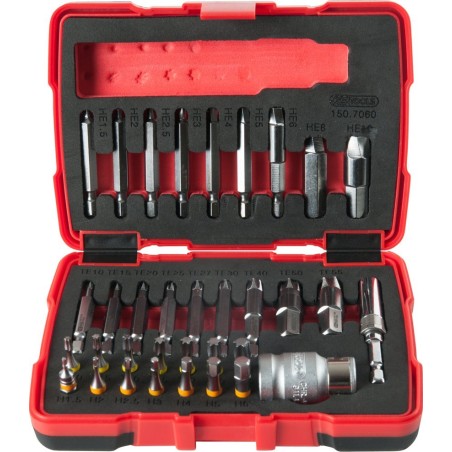 34-teiliges Set mit Schraubenausdrehern für beschädigte Schrauben von KS TOOLS, 1/4" und 10 mm