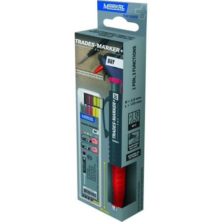 Markal Pieštuko Markal Trades Marker Dry 2IN1 Starter-Set