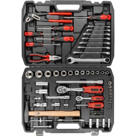 Forcekraft-Werkzeugsatz 1/4"- und 1/2"-Werkzeugsatz, 77-teilig (4–32 mm) (Sechskant)