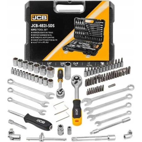 JCB-Werkzeugsatz SCHRAUBENSCHLÜSSELSATZ 82-teilig 3/8" 1/4"