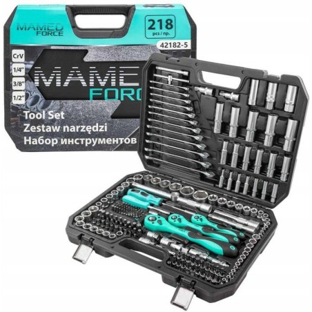 Werkzeugsatz, 218-teilig, 1/4", 3/8" und 1/2" (4–32 mm) (Sechskant)