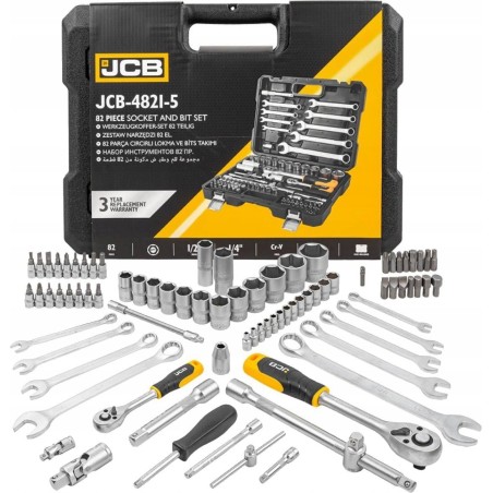 JCB-Werkzeugsatz JCB-Schraubenschlüsselsatz  82-teilig 1/2" 1/4"