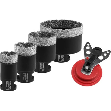 Dedra Diamantbohrerset VB 28, 35, 45, 68 mm, Führungsring