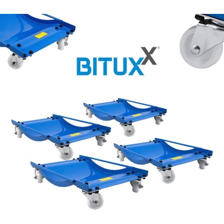 Bituxx Manövrierwagen, 4er-Set, Werkstattwagen, fahrbar, für das Auto BITUXX
