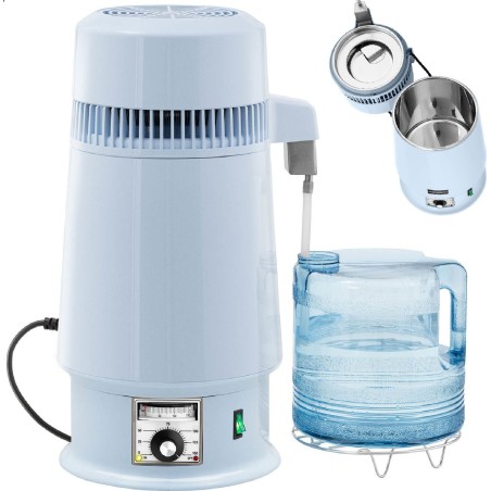 Uniprodo Wasserdestilliergerät mit Temperaturregelung + 4-Liter-Kunststoffkanne Wasserdestilliergerät mit Temperaturregelung