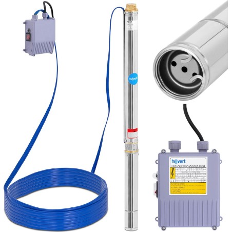 Hillvert Tiefbrunnenpumpe aus Edelstahl, 3780 l/h, bis zu 85 m Tiefbrunnenpumpe aus