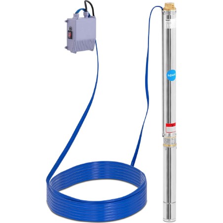 Hillvert Tiefbrunnenpumpe aus Edelstahl, 3780 l/h, bis zu 85 m Tiefbrunnenpumpe aus