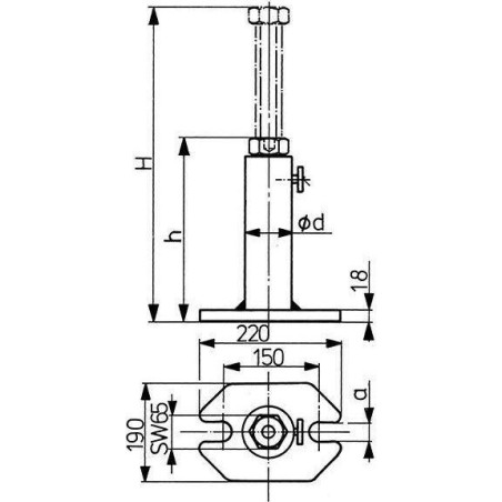 AMF Schwerlast-Schraubstütze 710–1250 mm AMF