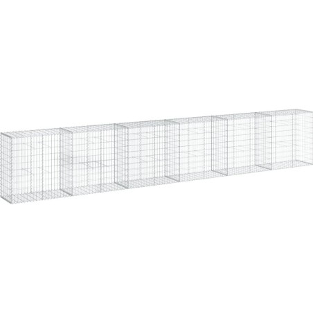 vidaXL vidaXL Gabionenkorb mit Deckel, 600 x 50 x 100 cm, verzinktes Eisen