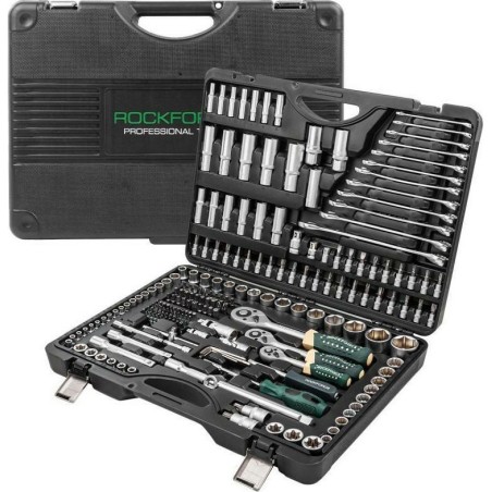 ROCKFORCE-Werkzeugset / WMC ROCKFORCE Schraubenschlüsselsatz 216 + 3-teilig 1/2" 3/8" 1/4"