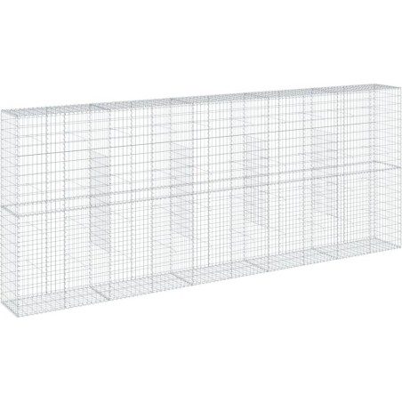 vidaXL vidaXL Gabionenkorb mit Deckel, 500 x 50 x 200 cm, verzinktes Eisen