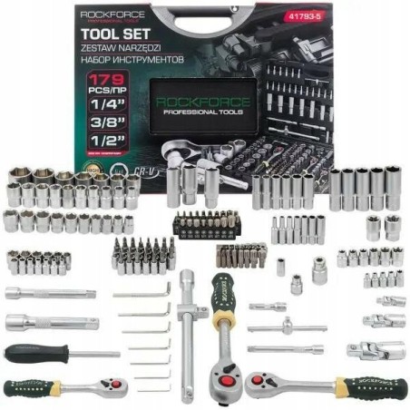 Werkzeugsatz, 179-teilig, 1/4", 3/8", 1/2" (Sechskant)