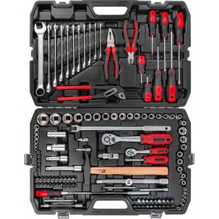 Forcekraft-Werkzeugsatz 1/4"- und 1/2"-Werkzeugsatz, 124-teilig (4–32 mm) (Sechskant)