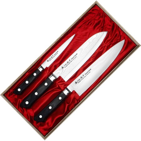 Satake Satake Cutlery Mfg Daichi 3er-Messerset in einer Holzschatulle