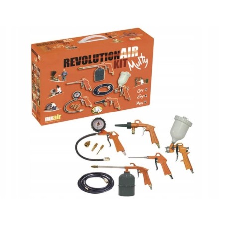 Druckluftwerkzeugsatz mit Zubehör NUAIR MULTI KIT, 9-teilig
