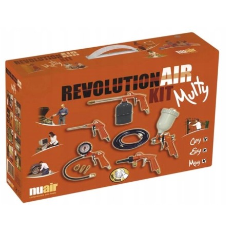 Druckluftwerkzeugsatz mit Zubehör NUAIR MULTI KIT, 9-teilig