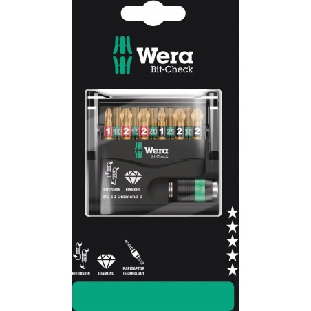 Wera-Werkzeugset BIT-CHECK 12 DIAMOND 1 SB, 12-teilig