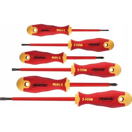 Felo-Werkzeugset Set mit 6 FELO Ergonic VDE-Schraubendrehern + Magnetisierer