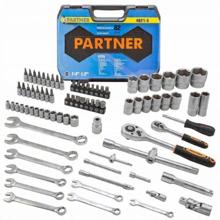 82-teiliges Werkzeugset, 1/2", 1/4" (Sechskant) (4–32 mm)