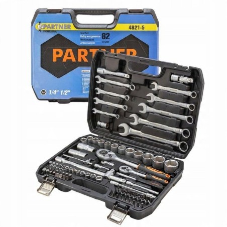 82-teiliges Werkzeugset, 1/2", 1/4" (Sechskant) (4–32 mm)