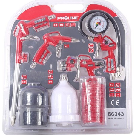 Pro-Line DRUCKLUFT-PISTOLEN-SET MIT SCHLAUCH, 5-TEILIG, PROLINE, CE