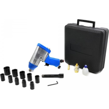 Geko Druckluft-Schlagschrauber mit 1/2"-Steckschlüsseleinsätzen (5) G03180 GEKO