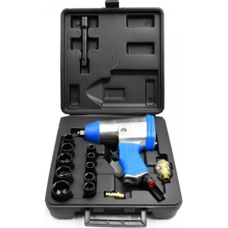 Geko Druckluft-Schlagschrauber mit 1/2"-Steckschlüsseleinsätzen (5) G03180 GEKO