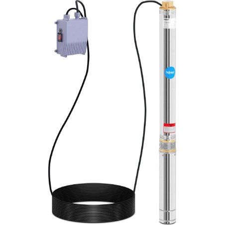 Hillvert Tiefbrunnenpumpe aus Edelstahl, 5580 l/h, bis zu 93 m Tiefbrunnenpumpe aus