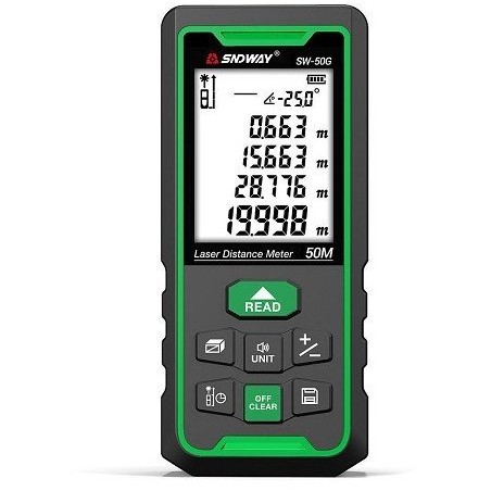 Laser-Entfernungsmesser bis zu 50 m, grüner Strahl