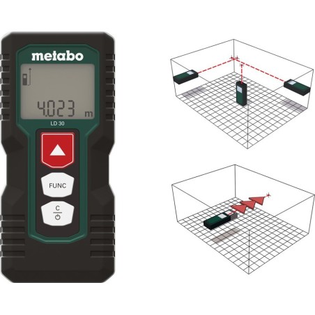 Laser-Entfernungsmesser Flex Laser-Entfernungsmesser Metabo LD 30 30 m ISO 16331-1 606162000
