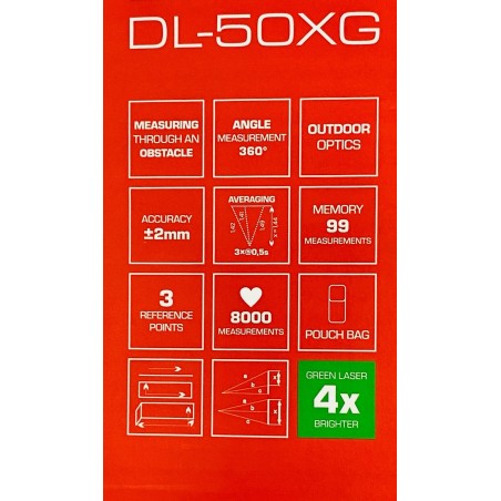 Laser-Entfernungsmesser PRO LASER-ENTFERNUNGSMESSER DL-50XG GRÜNER STRAHL