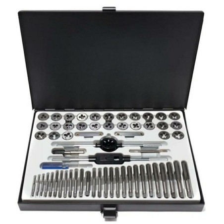 Gewindebohrer- und Gewindeschneidwerkzeugsatz, 60-teilig (M3–M12), im Metallkoffer